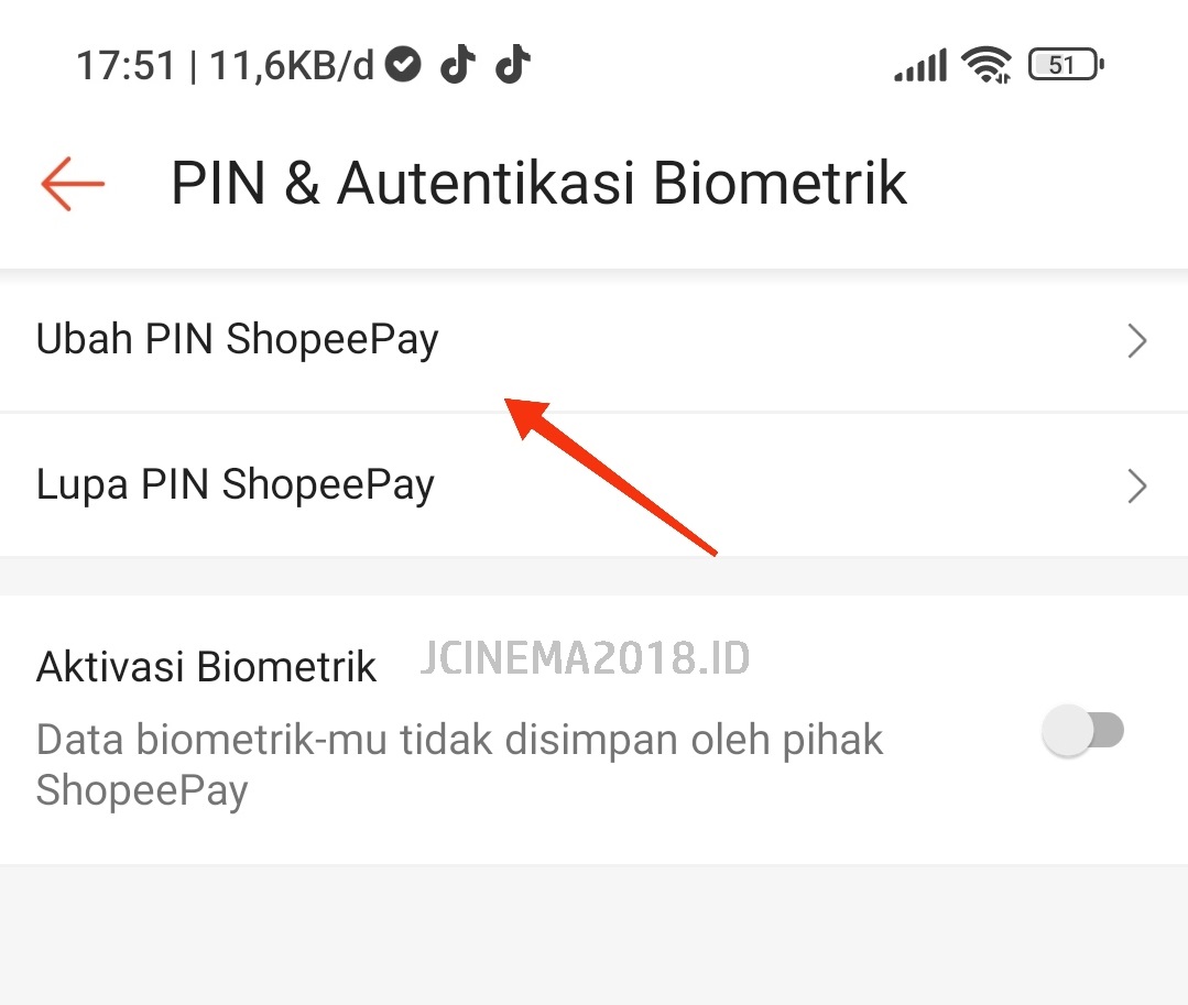 ubah pin shopeepay