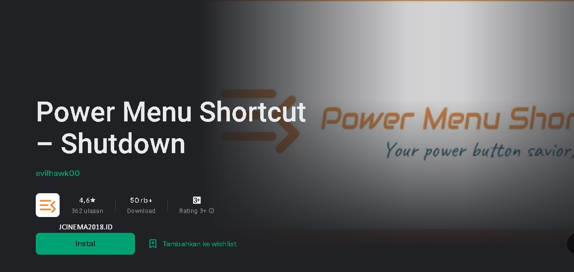 aplikasi restart hp menggunakan power menu shutdown