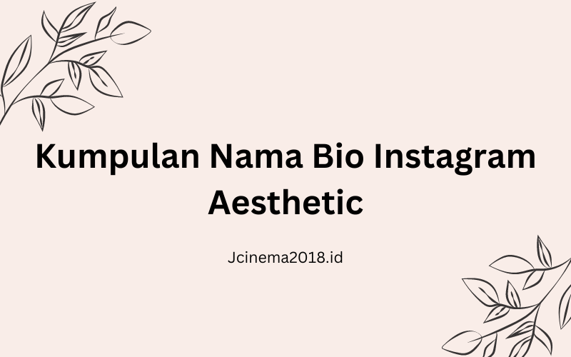 Kumpulan Nama Bio Instagram Aesthetic