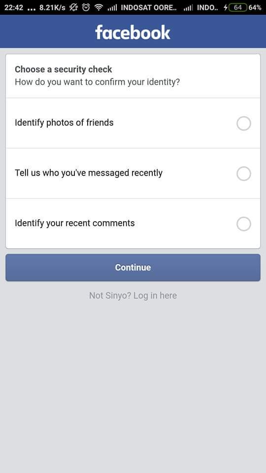Membuka akun FB Terkunci dengan Identifikasi Foto Teman